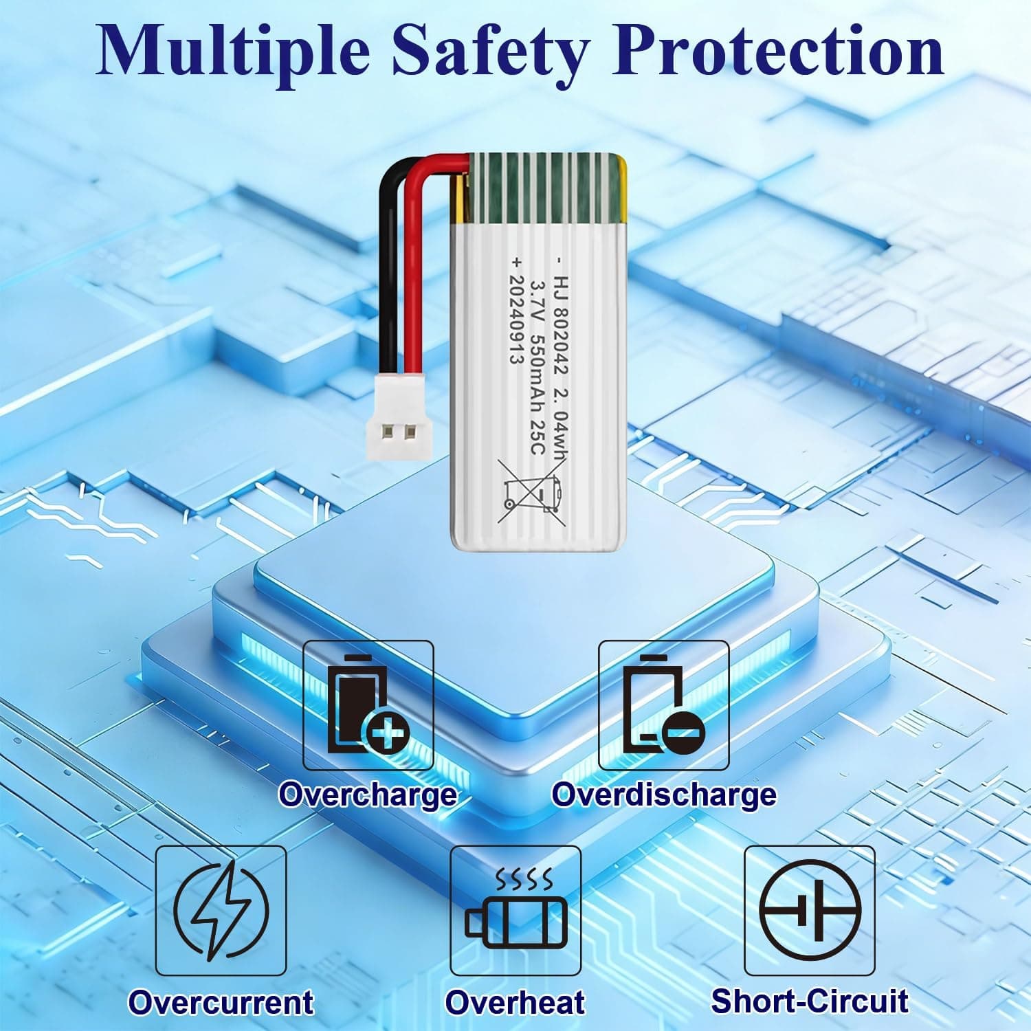 باتری لیتیومی 3.7V 300mAh دوعددی HAWK'S WORK برای اسباببازی و مدل رادیوکنترلی (PH1.25) باتری لیتیومی 3.7V 300mAh دوعددی HAWK'S WORK برای اسباببازی و مدل رادیوکنترلی (PH1.25)