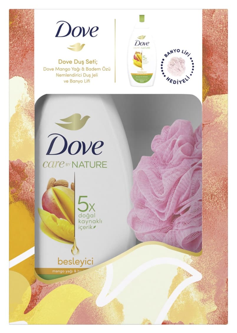 ژل دوش زنانه Dove مرطوبکننده روغن انبه و عصاره بادام 450 ml + لیف حمام ژل دوش زنانه Dove مرطوبکننده روغن انبه و عصاره بادام 450 ml + لیف حمام