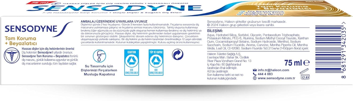خمیردندان محافظت کامل و سفیدکننده Sensodyne 75 Ml 1+1 خمیردندان محافظت کامل و سفیدکننده Sensodyne 75 Ml 1+1