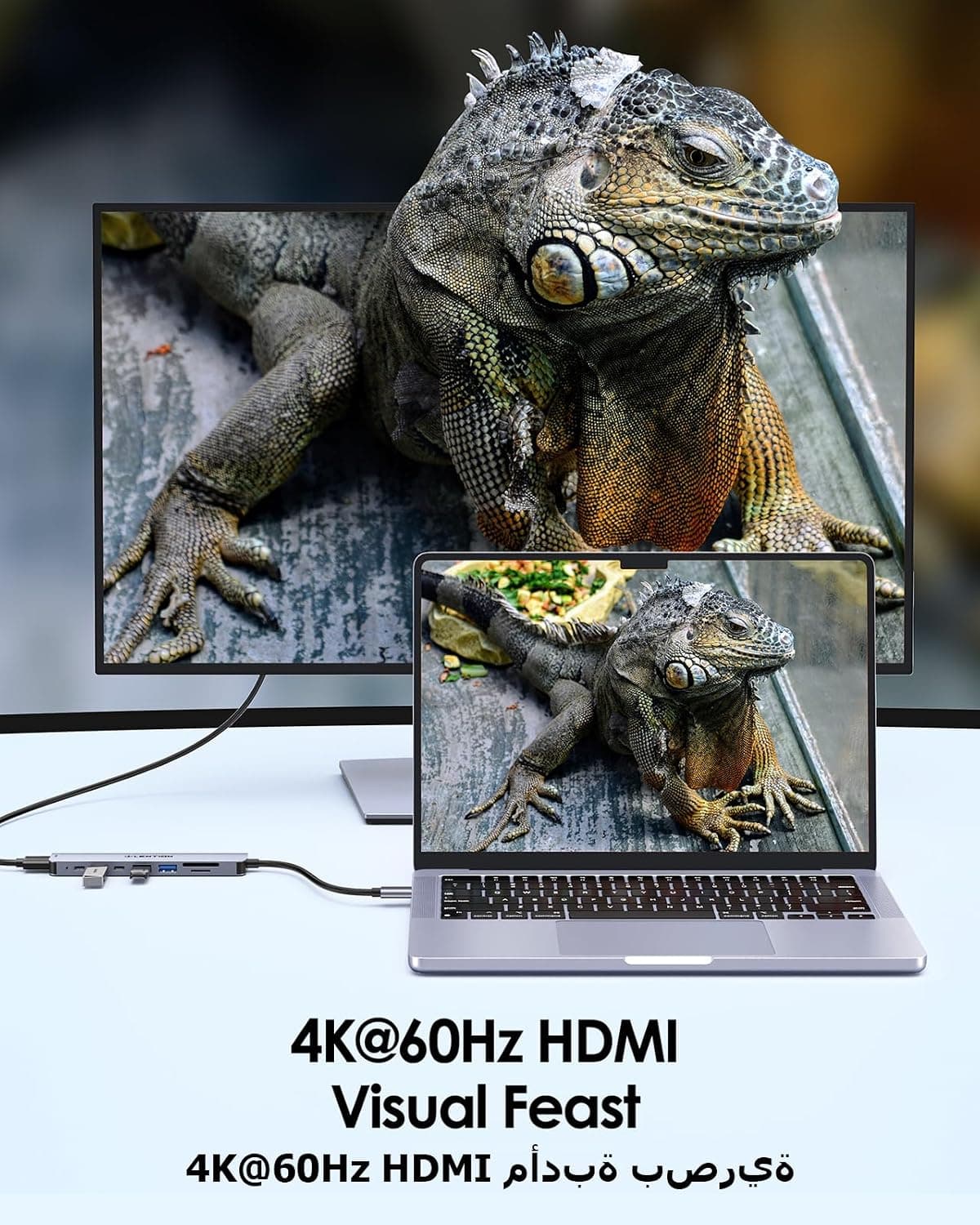 هاب USB-C LENTION 8 در 1 با HDMI 4K 60Hz و شارژ 100W هاب USB-C LENTION 8 در 1 با HDMI 4K 60Hz و شارژ 100W