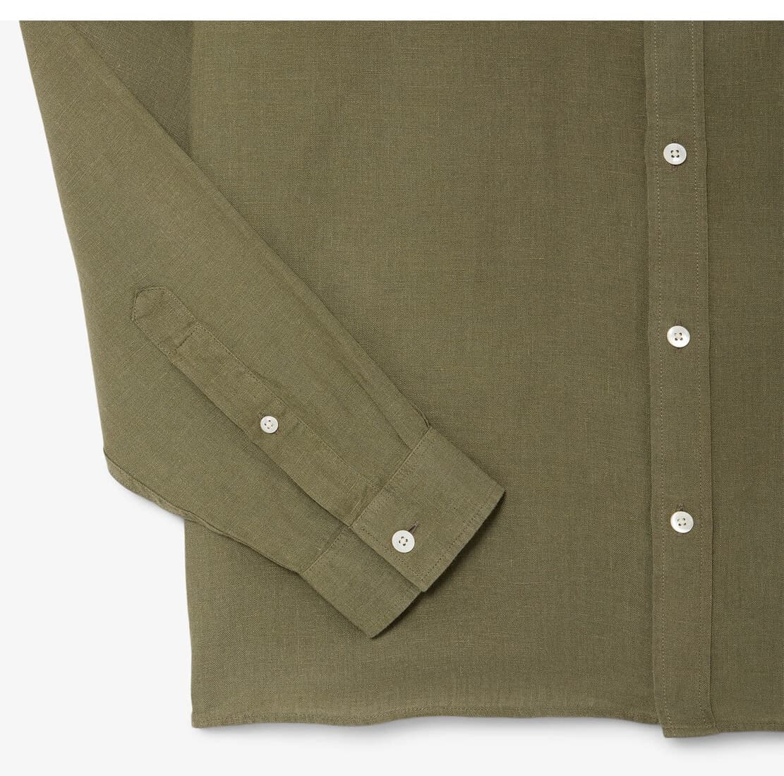 پیراهن مردانه Lacoste کتان یقه دکمهدار فیت معمولی خاکی پیراهن مردانه Lacoste کتان یقه دکمهدار فیت معمولی خاکی