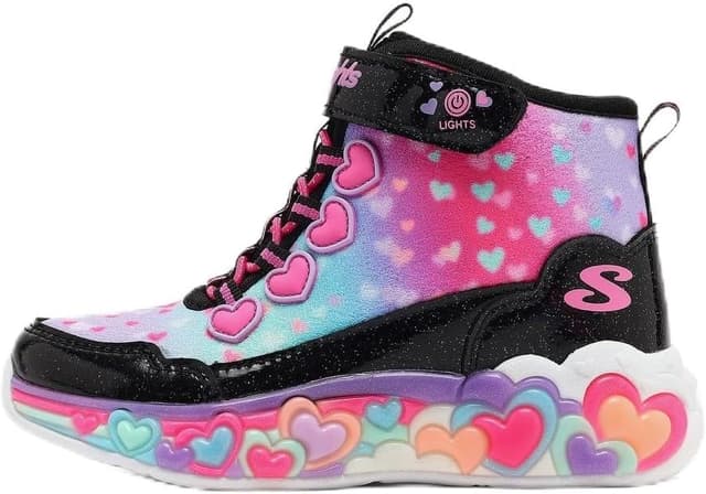 بوت دخترانه Skechers مشکی چراغدار Eternal Heart Lights مدل 303262L BKMT بوت دخترانه Skechers مشکی چراغدار Eternal Heart Lights مدل 303262L BKMT