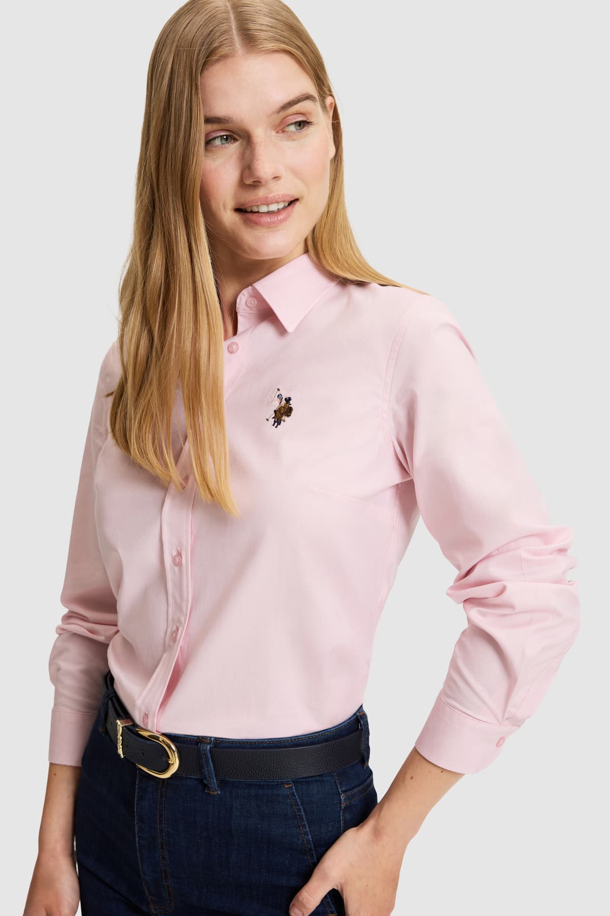 پیراهن زنانه U.S. Polo Assn. آستینبلند صورتی روشن مدل 50329503-VR078 پیراهن زنانه U.S. Polo Assn. آستینبلند صورتی روشن مدل 50329503-VR078