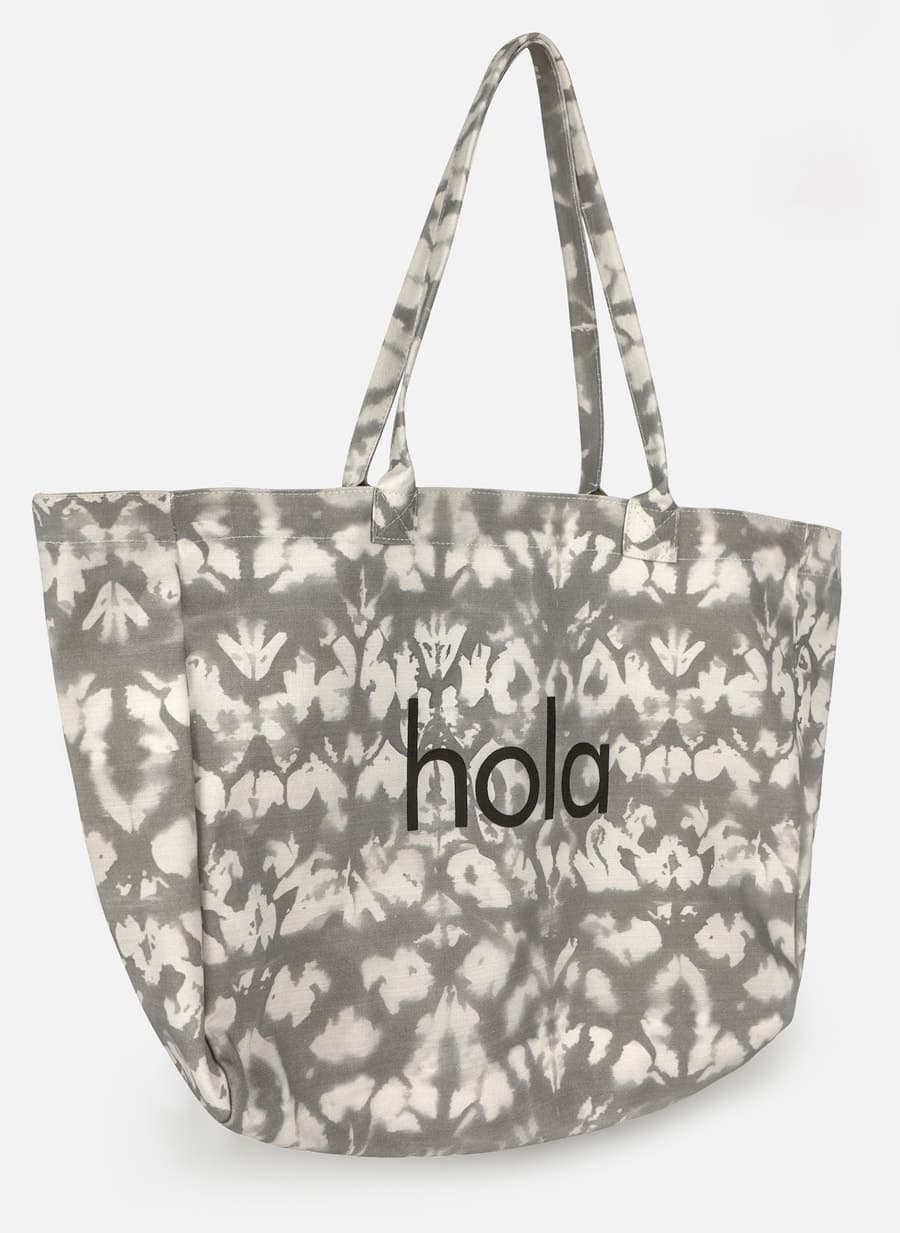 کیف دوشی ساحلی زنانه ICONE BAG کانواس با طرح گرادیانت خاکستری چاپی کیف دوشی ساحلی زنانه ICONE BAG کانواس با طرح گرادیانت خاکستری چاپی