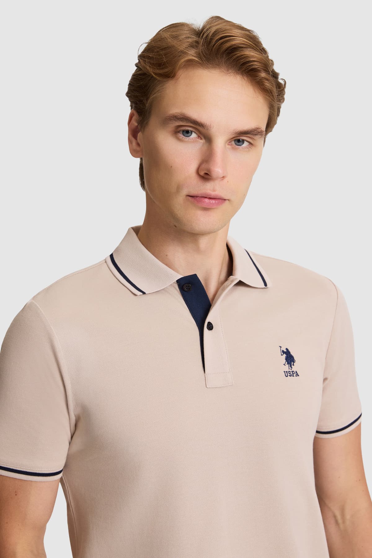 تیشرت مردانه U.S. Polo Assn. اسلیم فیت یقه Polo بیسیک رنگ سنگی مدل 50326975-VR049 تیشرت مردانه U.S. Polo Assn. اسلیم فیت یقه Polo بیسیک رنگ سنگی مدل 50326975-VR049