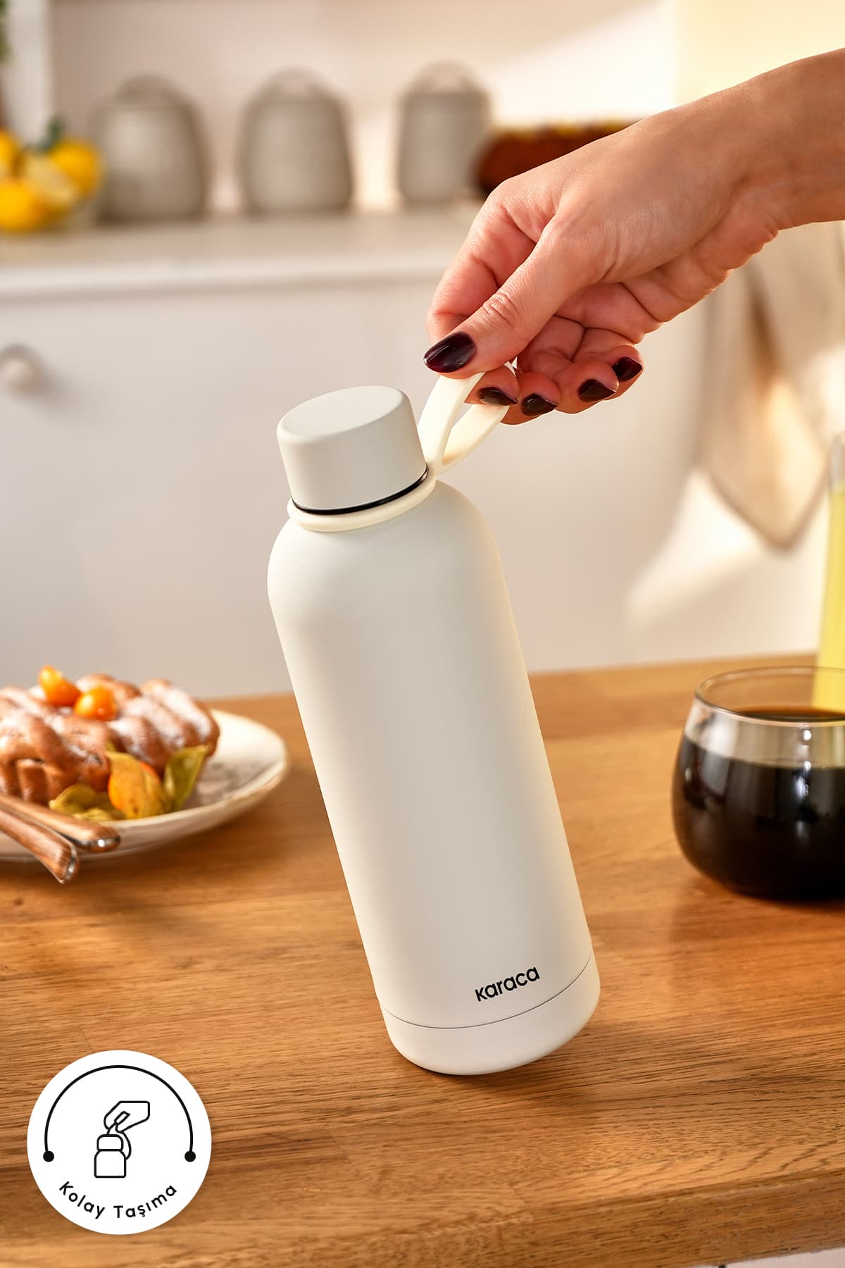 ترموس استیل ضدنشت Karaca Aly با روکش نرم 500 ml رنگ سنگی ترموس استیل ضدنشت Karaca Aly با روکش نرم 500 ml رنگ سنگی