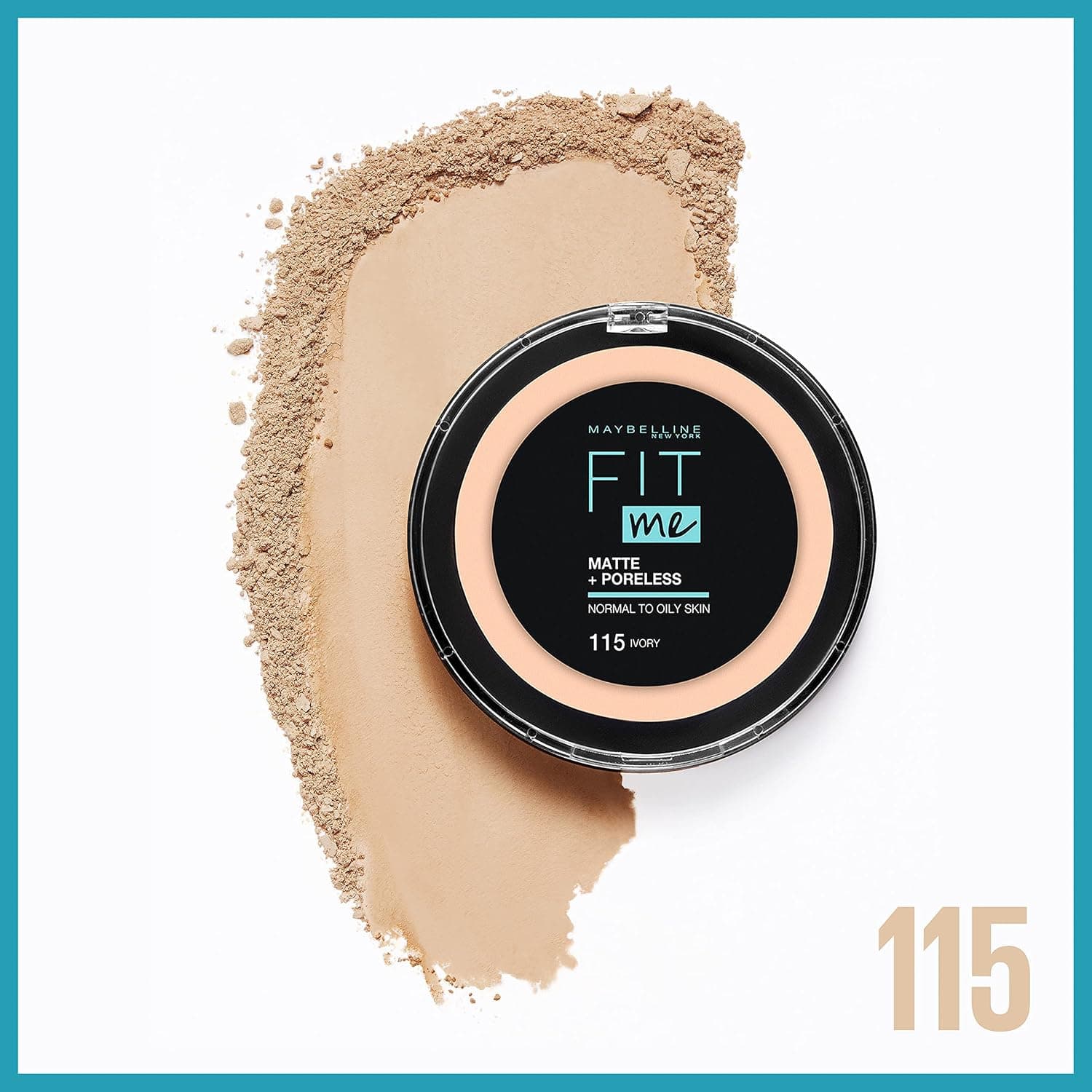 پودر Maybelline New York Fit Me Matte & Poreless مدل 115 عاجی 12g پودر Maybelline New York Fit Me Matte & Poreless مدل 115 عاجی 12g