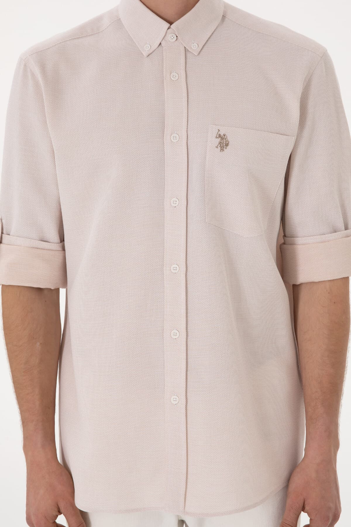 پیراهن مردانه U.S. Polo Assn. شتری فیت معمولی جیبدار مدل 50306340-VR015 پیراهن مردانه U.S. Polo Assn. شتری فیت معمولی جیبدار مدل 50306340-VR015