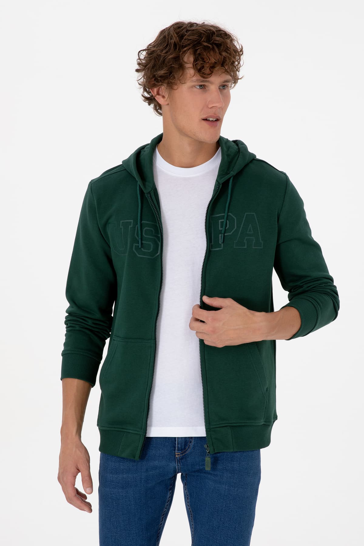 کاردیگان بافت مردانه U.S. Polo Assn. فیت معمولی هودیدار زیپدار سبز تیره مدل 50313719-VR079 کاردیگان بافت مردانه U.S. Polo Assn. فیت معمولی هودیدار زیپدار سبز تیره مدل 50313719-VR079