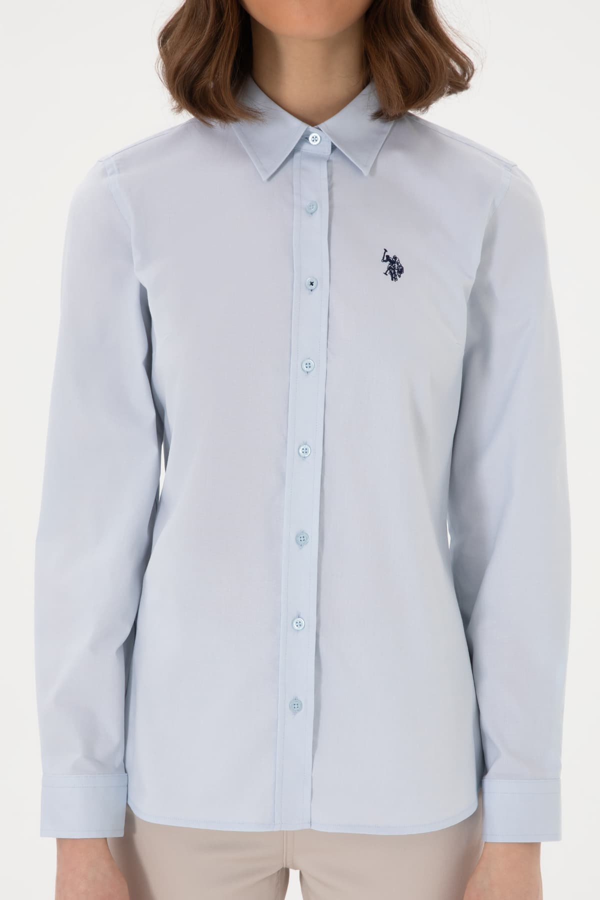 پیراهن زنانه U.S. Polo Assn. آبی روشن آستین بلند بیسیک مدل 50298113-VR003 پیراهن زنانه U.S. Polo Assn. آبی روشن آستین بلند بیسیک مدل 50298113-VR003