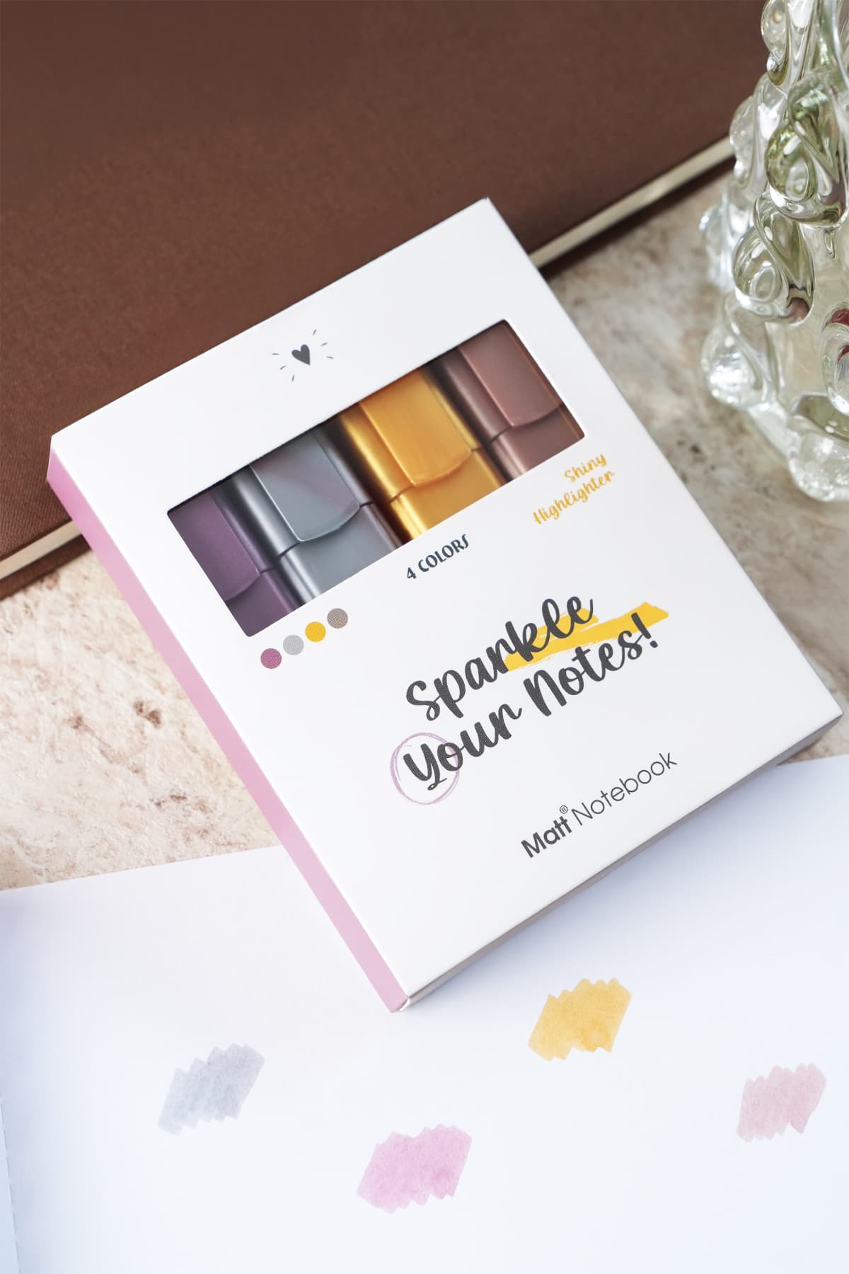 ست قلم هایلایتر 4 تایی Matt Notebook با رنگ متالیک فسفری ست قلم هایلایتر 4 تایی Matt Notebook با رنگ متالیک فسفری