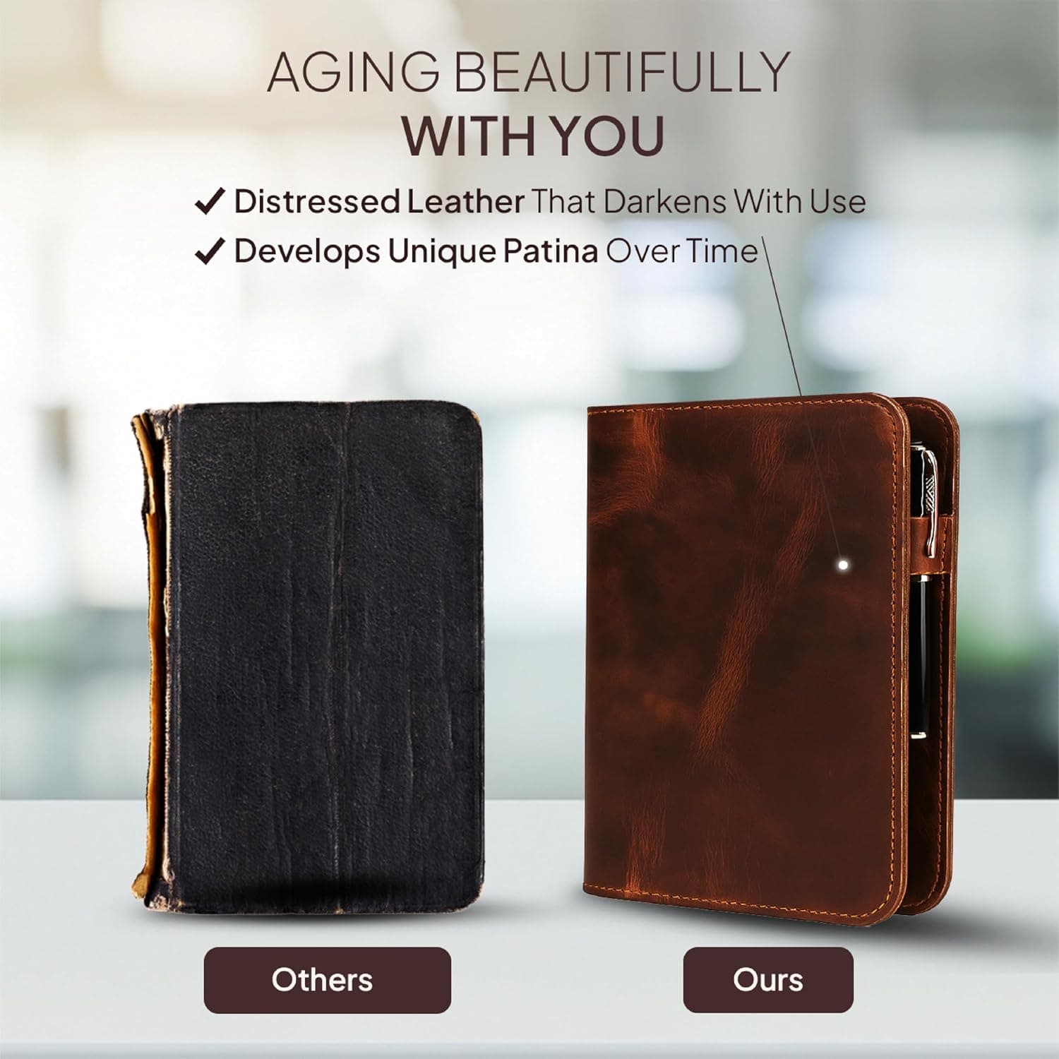 جلد دفتر یادداشت چرمی A5 برای Moleskine بزرگ The Antiq قابلتعویض دستساز رنگ قهوهای روشن جلد دفتر یادداشت چرمی A5 برای Moleskine بزرگ The Antiq قابلتعویض دستساز رنگ قهوهای روشن