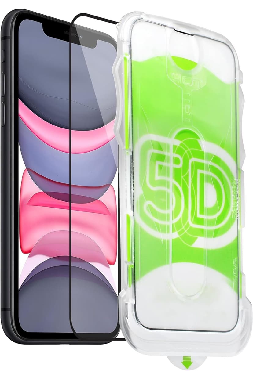 محافظ صفحه نمایش شیشهای Fibaks Apple iPhone 11 حاشیه مشکی تمامصفحه با ابزار نصب محافظ صفحه نمایش شیشهای Fibaks Apple iPhone 11 حاشیه مشکی تمامصفحه با ابزار نصب
