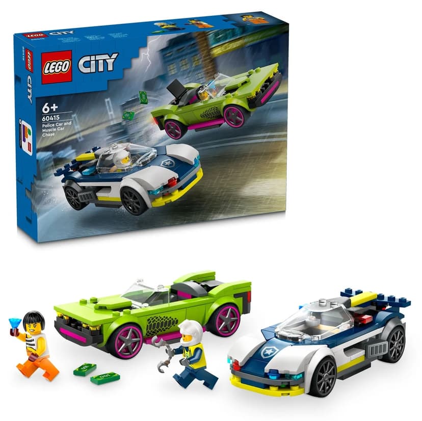 لگو 60415 City تعقیب خودروی پلیس و اسپرت، 213 قطعه، 6+ لگو 60415 City تعقیب خودروی پلیس و اسپرت، 213 قطعه، 6+