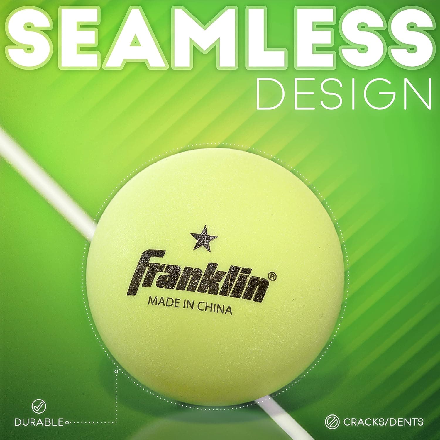 توپ تنیس روی میز Franklin Sports با سایز و وزن استاندارد 40mm یکستاره، بستههای چندتایی و خانوادگی توپ تنیس روی میز Franklin Sports با سایز و وزن استاندارد 40mm یکستاره، بستههای چندتایی و خانوادگی