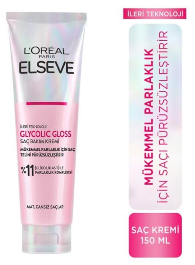 کرم مو صافکننده L'Oréal Paris Elseve Glycolic Gloss برای درخشش کامل 150ml کرم مو صافکننده L'Oréal Paris Elseve Glycolic Gloss برای درخشش کامل 150ml