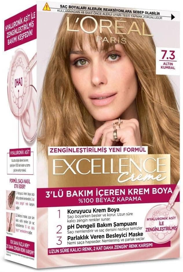 رنگ موی L'Oreal Paris Excellence Creme مدل 7.3 رنگ موی L'Oreal Paris Excellence Creme مدل 7.3