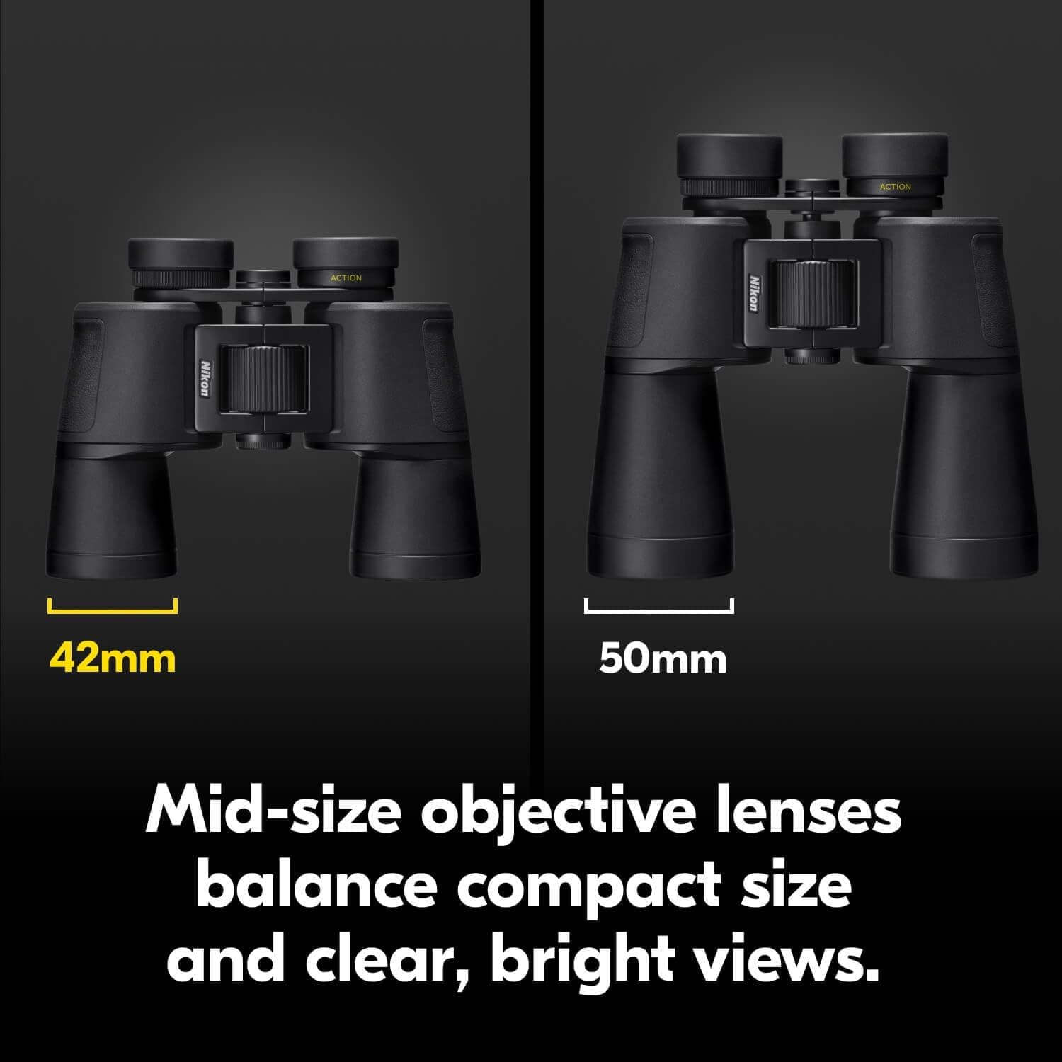 دوربین دوچشمی Nikon Action با اپتیک چندلایه، چشمی قابل تنظیم و طراحی منشور Porro آماده نصب روی سهپایه مدل 10x42 دوربین دوچشمی Nikon Action با اپتیک چندلایه، چشمی قابل تنظیم و طراحی منشور Porro آماده نصب روی سهپایه مدل 10x42