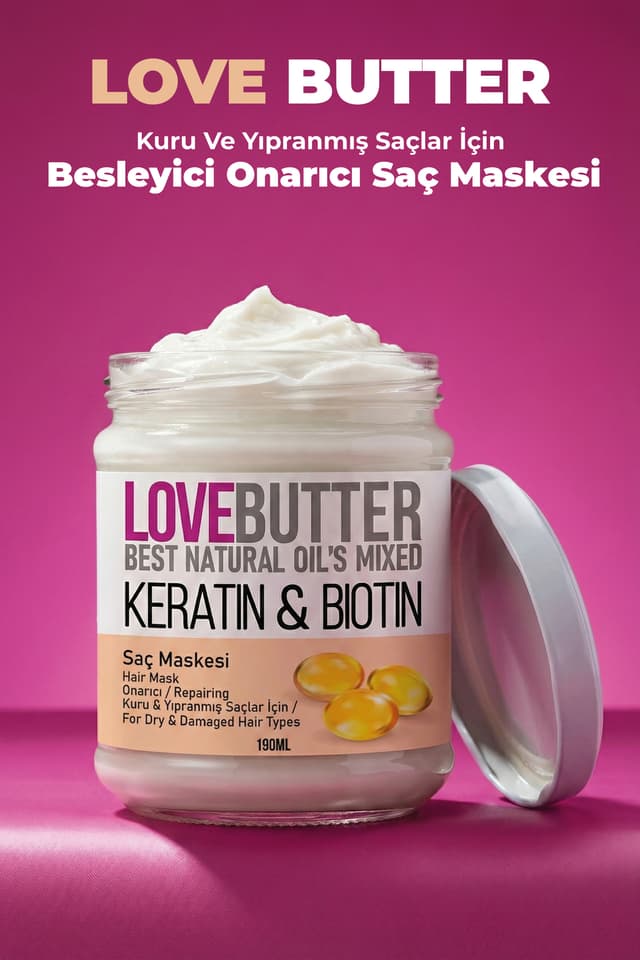 ماسک مو برای موهای خشک و آسیبدیده LOVE BUTTER ترمیمکننده کراتین و بیوتین ماسک مو برای موهای خشک و آسیبدیده LOVE BUTTER ترمیمکننده کراتین و بیوتین