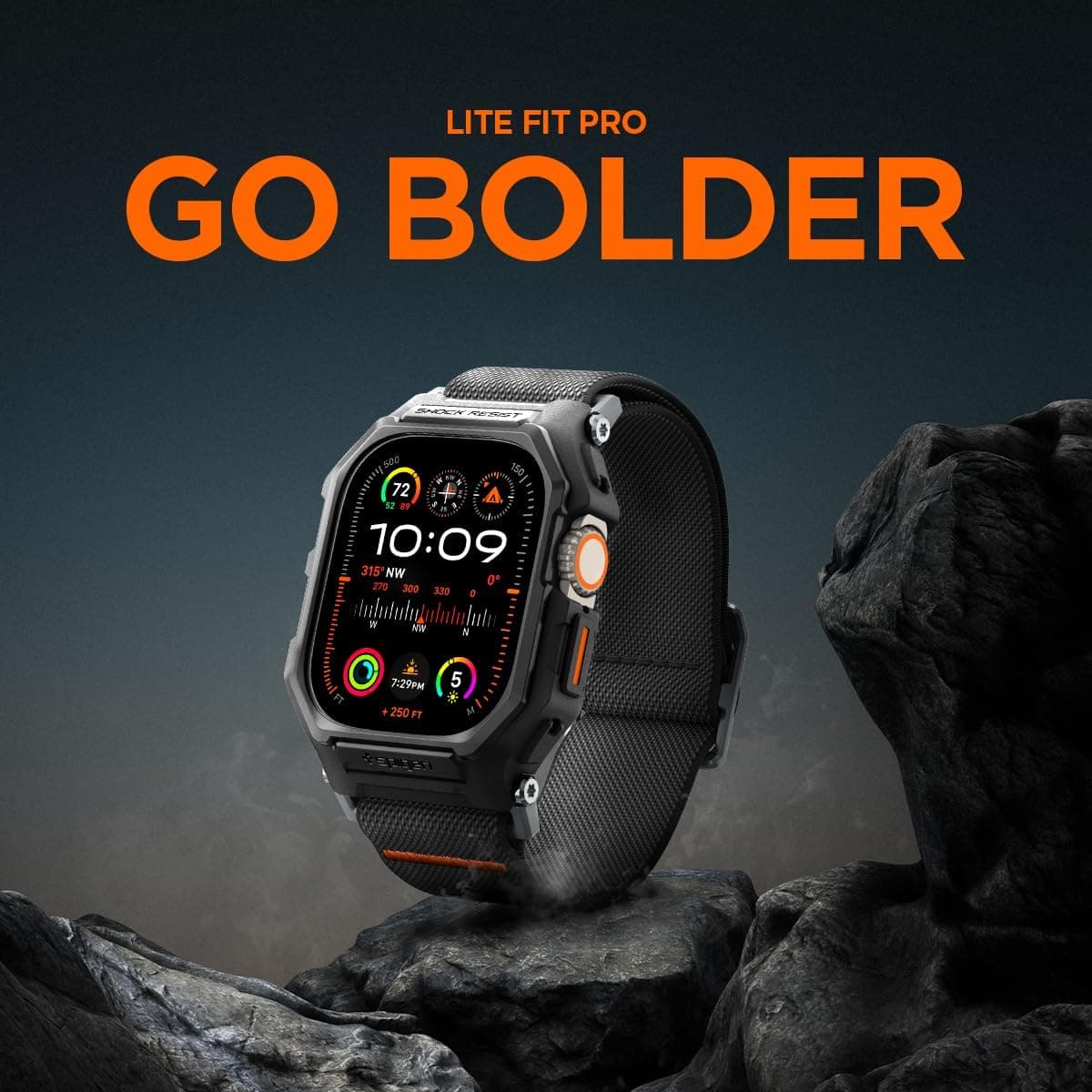 قاب و بند ساعت سازگار با Apple Watch 49mm Ultra 4/3/2/1 برند Spigen مشکی مات Lite Fit Pro مدل ACS07104 قاب و بند ساعت سازگار با Apple Watch 49mm Ultra 4/3/2/1 برند Spigen مشکی مات Lite Fit Pro مدل ACS07104