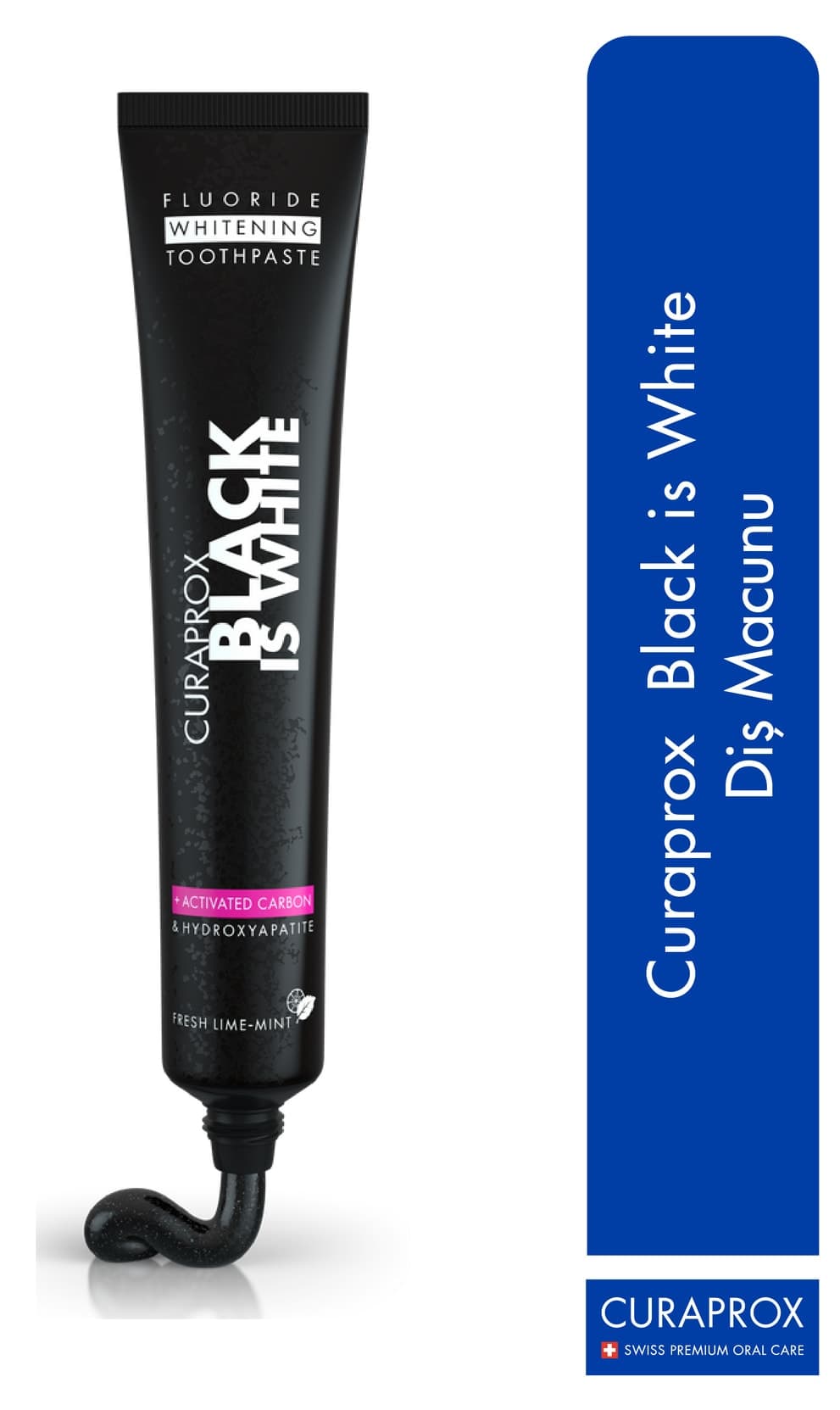 خمیر دندان Curaprox مدل Black is White 90ml خمیر دندان Curaprox مدل Black is White 90ml