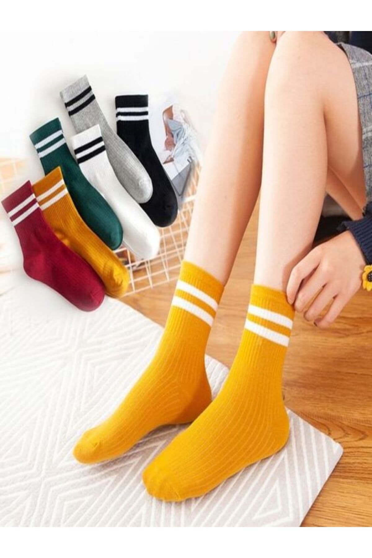 جوراب تنیس یونیسکس Sky Socks ست 6 تایی اقتصادی رنگی طرحدار حلقهای جوراب تنیس یونیسکس Sky Socks ست 6 تایی اقتصادی رنگی طرحدار حلقهای