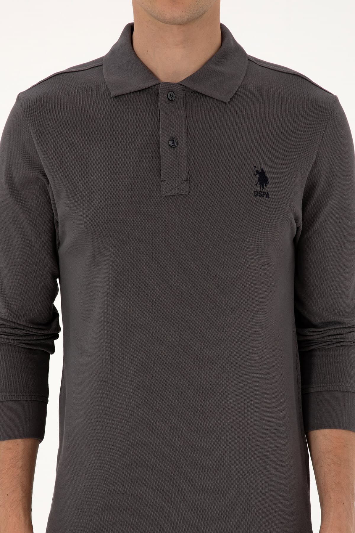 سویشرت مردانه U.S. Polo Assn. فیت معمولی یقه پولو خاکستری بیسیک مدل 50307757-VR024 سویشرت مردانه U.S. Polo Assn. فیت معمولی یقه پولو خاکستری بیسیک مدل 50307757-VR024