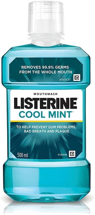 دهانشویه Listerine با طعم نعناع خنک 500 ml دهانشویه Listerine با طعم نعناع خنک 500 ml
