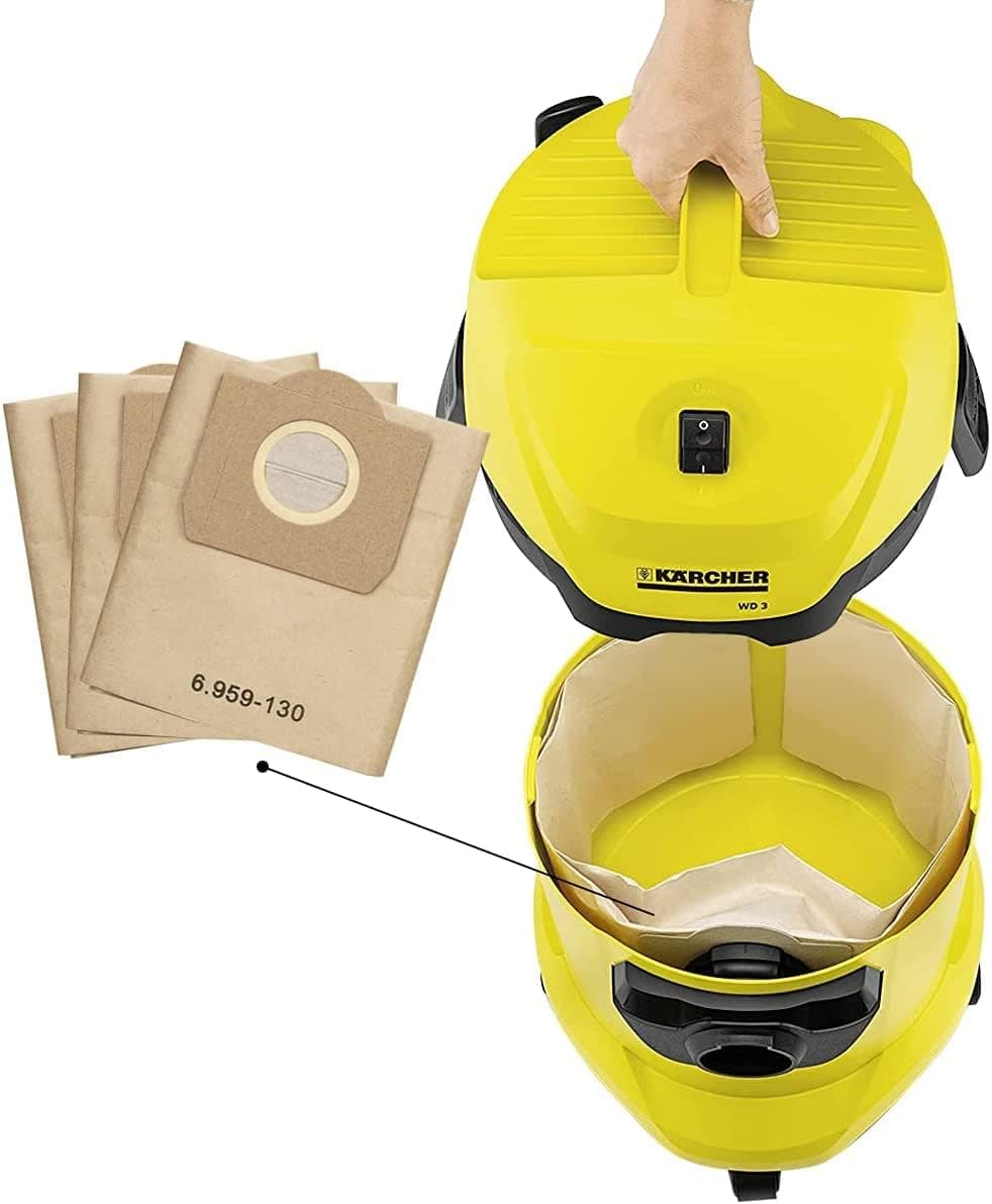 کیسه فیلتر کاغذی 5 تایی Premify سازگار با Karcher مدل WD3 WD3P قطعه 6.959-130 کیسه فیلتر کاغذی 5 تایی Premify سازگار با Karcher مدل WD3 WD3P قطعه 6.959-130