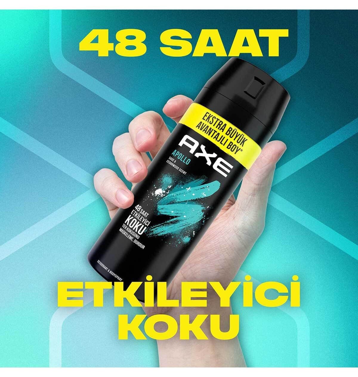 اسپری دئودورانت مردانه Axe با رایحه جذاب ۴۸ ساعته Apollo 200 ml x3 اسپری دئودورانت مردانه Axe با رایحه جذاب ۴۸ ساعته Apollo 200 ml x3