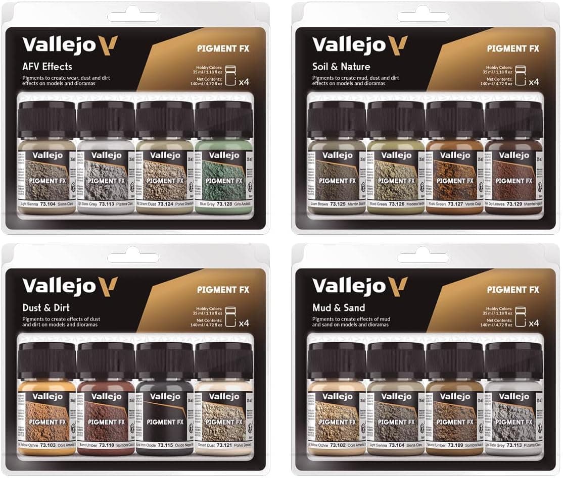 ست پیگمنت Vallejo AV مدل Dust & Dirt بسته 4 عددی 35 ml ست پیگمنت Vallejo AV مدل Dust & Dirt بسته 4 عددی 35 ml