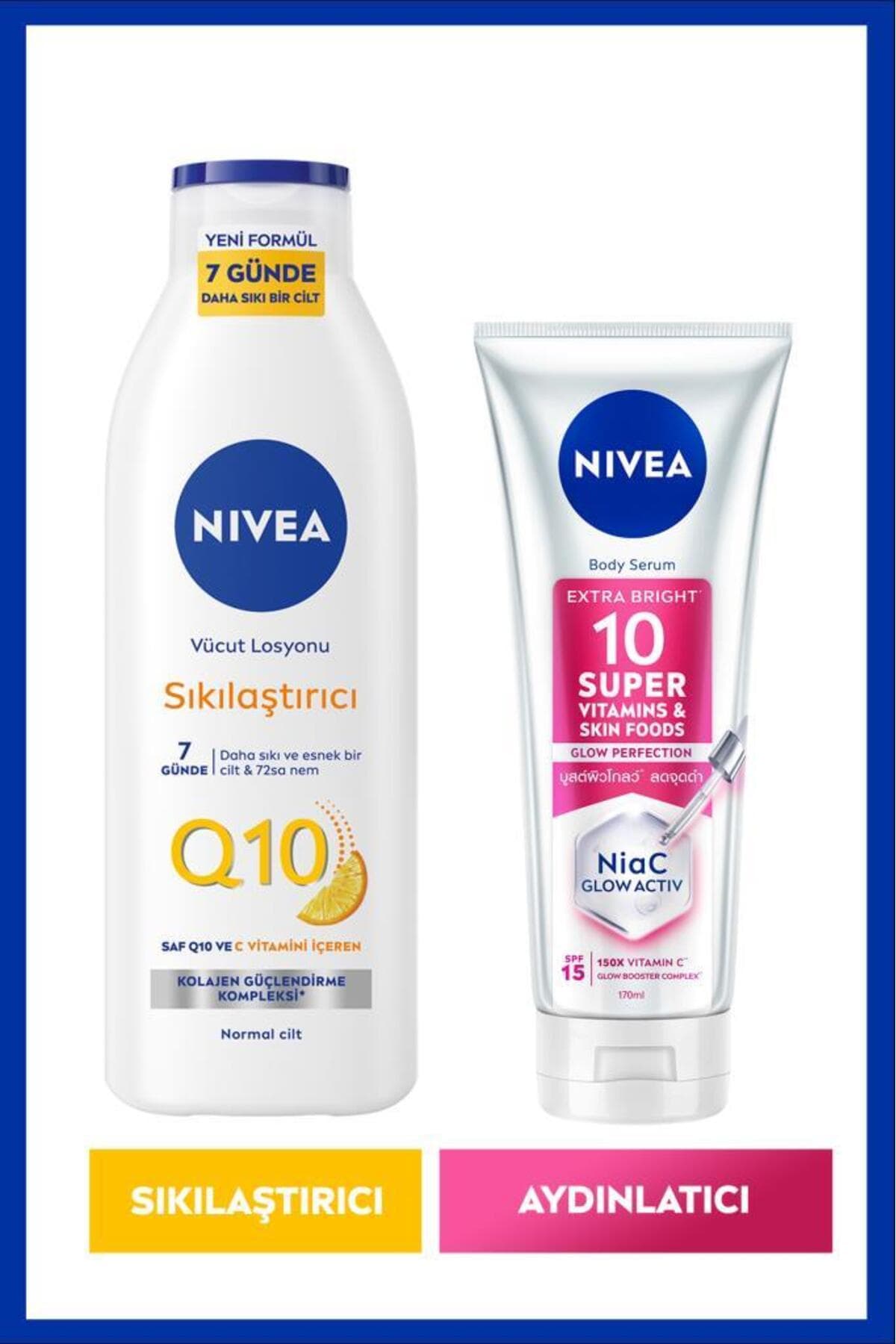 ست بدن NIVEA شامل لوسیون Q10 سفتکننده 250 ml و سرم Super10 روشنکننده 170 ml ست بدن NIVEA شامل لوسیون Q10 سفتکننده 250 ml و سرم Super10 روشنکننده 170 ml