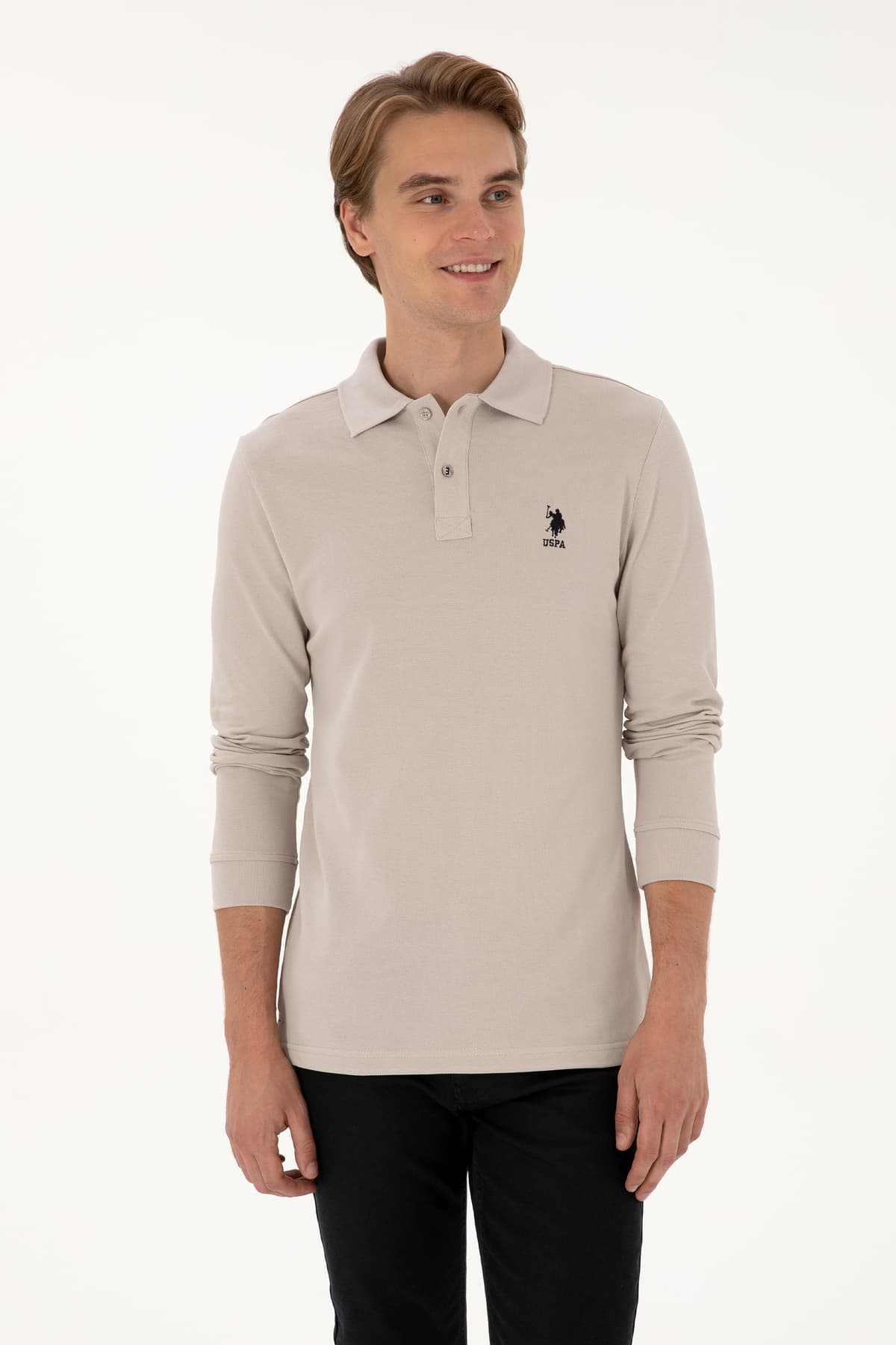 سوئیشرت مردانه U.S. Polo Assn. فیت معمولی یقه پولو رنگ سنگی بیسیک مدل 50307757-VR049 سوئیشرت مردانه U.S. Polo Assn. فیت معمولی یقه پولو رنگ سنگی بیسیک مدل 50307757-VR049