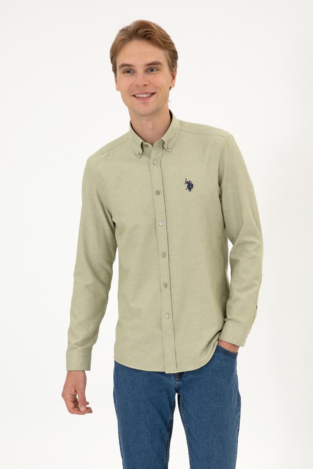 پیراهن مردانه U.S. Polo Assn. آستین بلند خاکی روشن بیسیک مدل 50316723-VR183 پیراهن مردانه U.S. Polo Assn. آستین بلند خاکی روشن بیسیک مدل 50316723-VR183