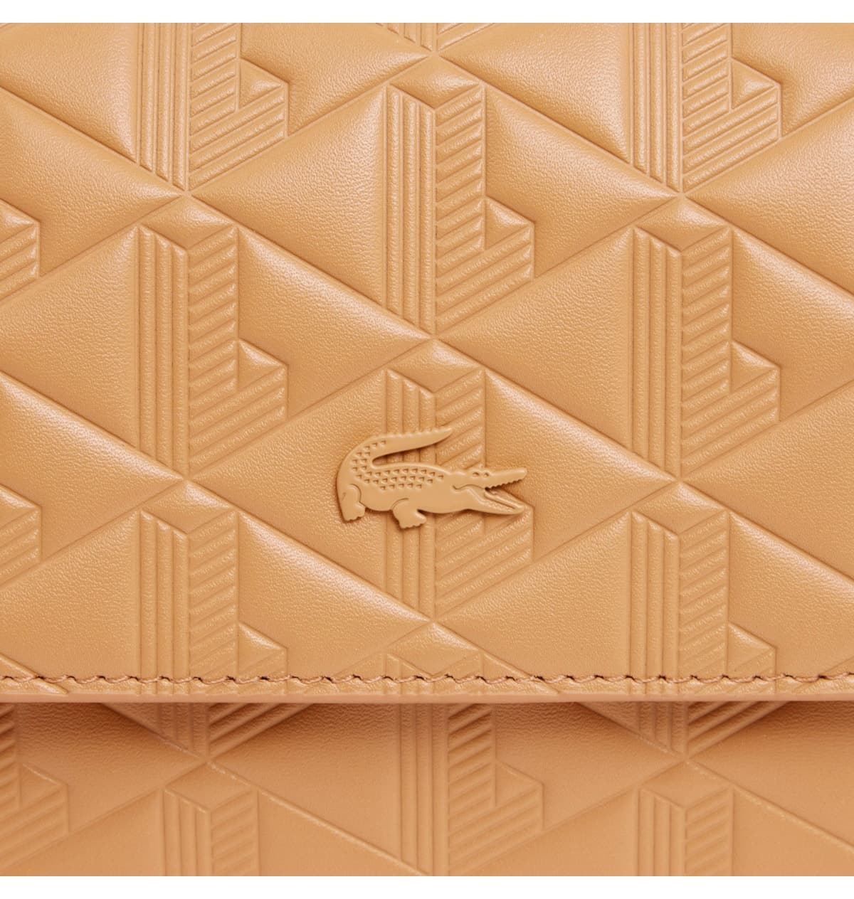 کیف دوشی زنانه Lacoste مونوگرام چرمی بژ Maheki کیف دوشی زنانه Lacoste مونوگرام چرمی بژ Maheki