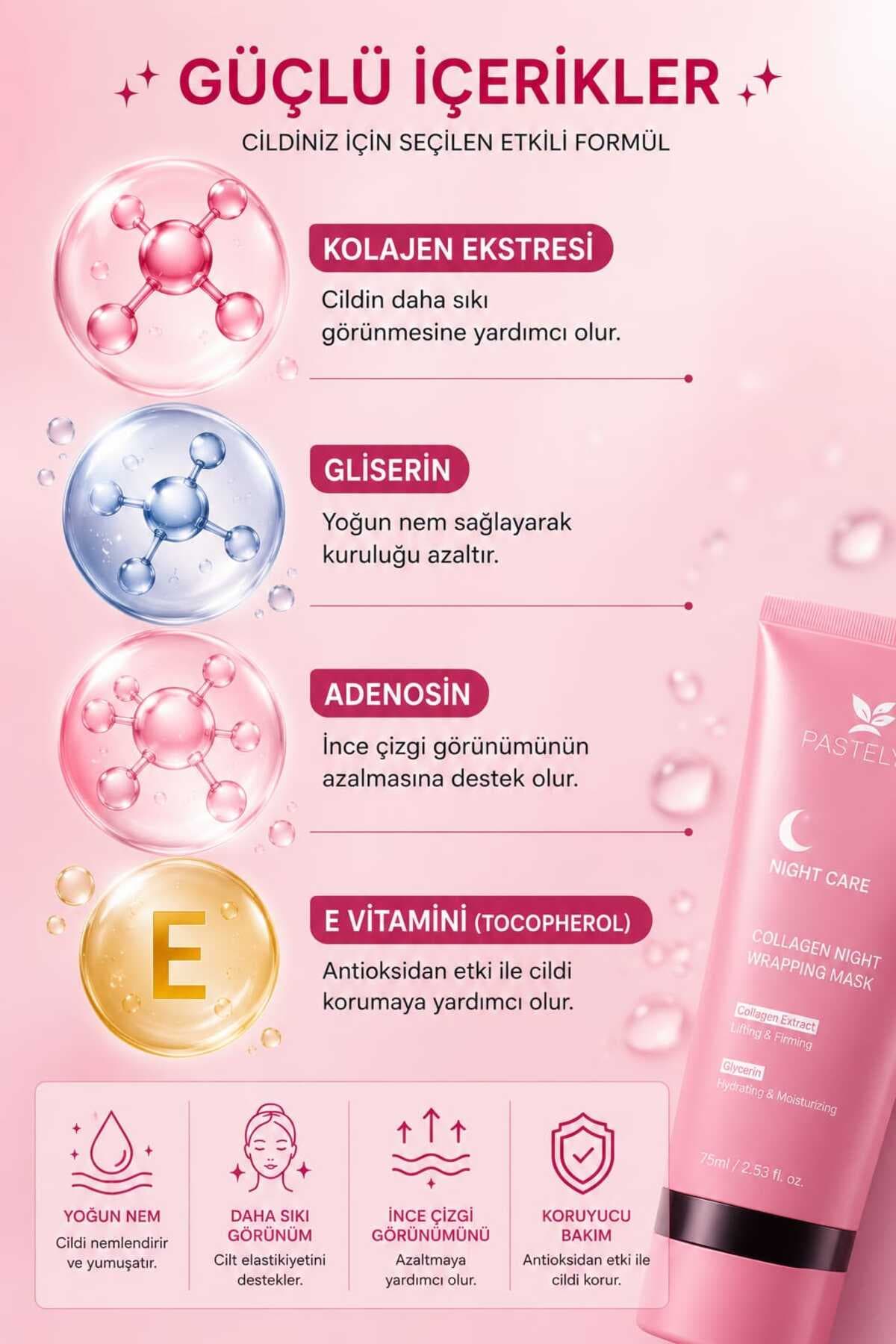 ماسک صورت ژلی کلاژن قابللایهبرداری Pastelya 75 ml ماسک صورت ژلی کلاژن قابللایهبرداری Pastelya 75 ml