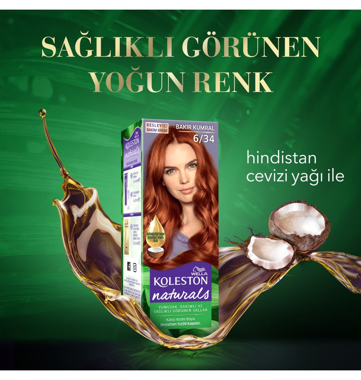 رنگ موی زنانه Wella Koleston Naturals مدل 6/34 مسی قهوهای رنگ موی زنانه Wella Koleston Naturals مدل 6/34 مسی قهوهای
