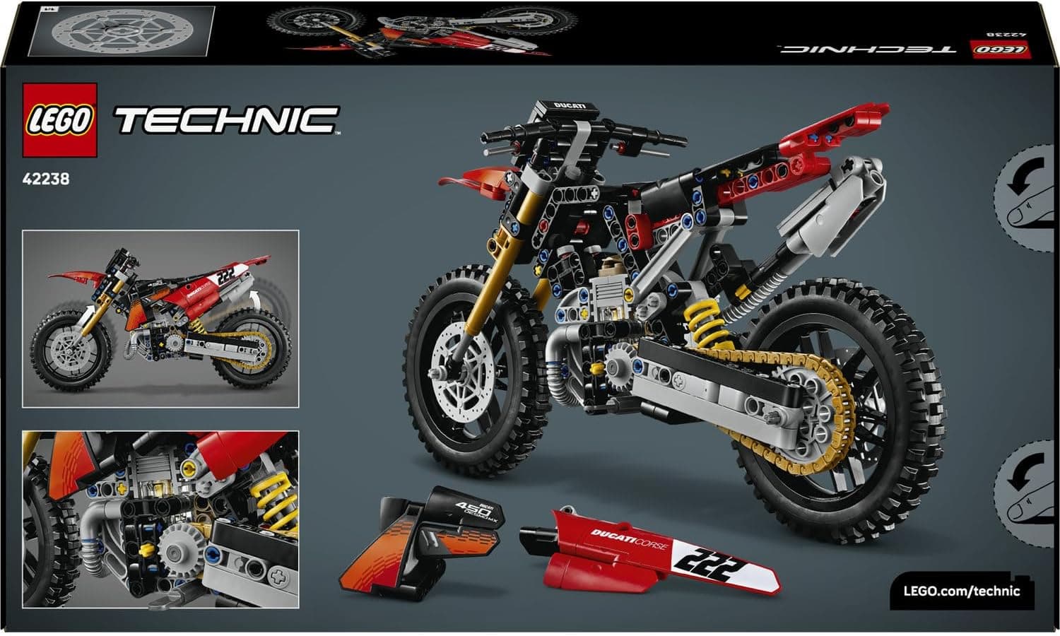 لگو Technic Ducati Desmo450 MX Factory موتورسیکلت مدل 42238 لگو Technic Ducati Desmo450 MX Factory موتورسیکلت مدل 42238