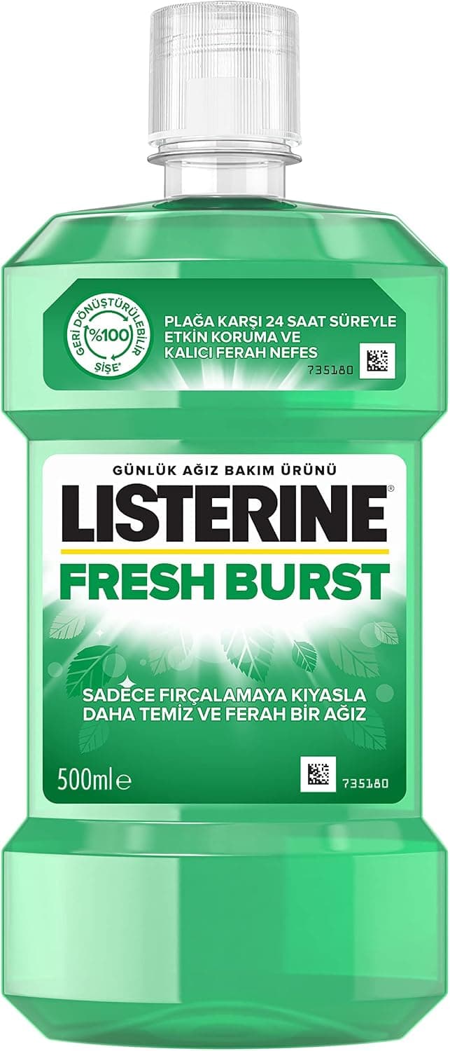 محصول مراقبت از دهان Listerine Fresh Burst با فرمول ضدباکتری مقابلهکننده با تشکیل پلاک 250ml محصول مراقبت از دهان Listerine Fresh Burst با فرمول ضدباکتری مقابلهکننده با تشکیل پلاک 250ml