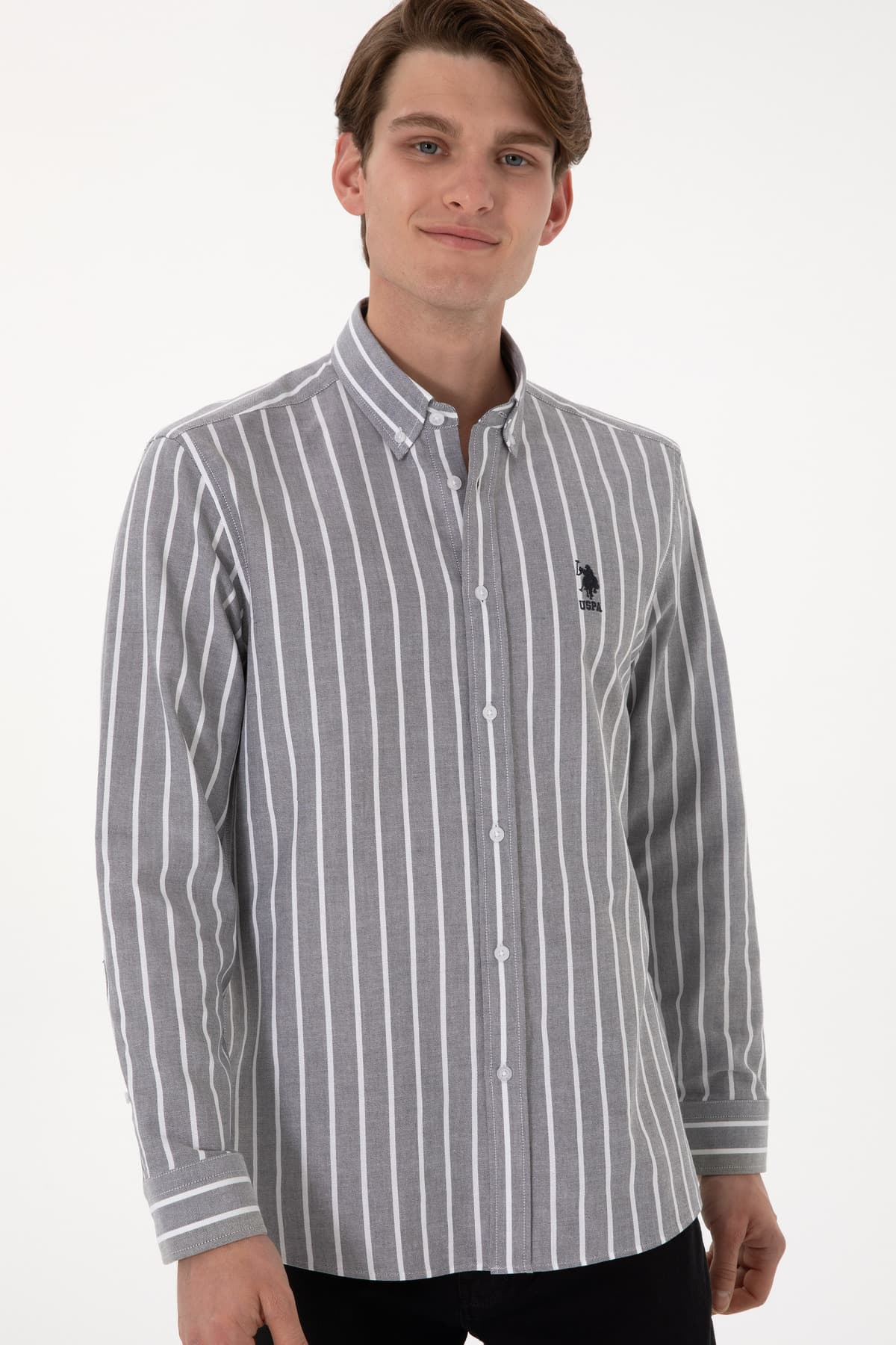 پیراهن مردانه U.S. Polo Assn. آستینبلند راهراه زغالی مدل 50306347-VR006 پیراهن مردانه U.S. Polo Assn. آستینبلند راهراه زغالی مدل 50306347-VR006
