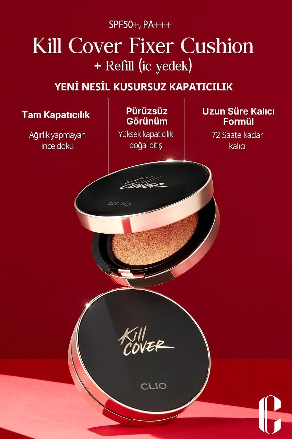 کوشن مات CLIO با پوشانندگی مدل Kill Cover Fixer Cushion+Refill SPF50+/PA+++ رنگ 04/Ginger کوشن مات CLIO با پوشانندگی مدل Kill Cover Fixer Cushion+Refill SPF50+/PA+++ رنگ 04/Ginger