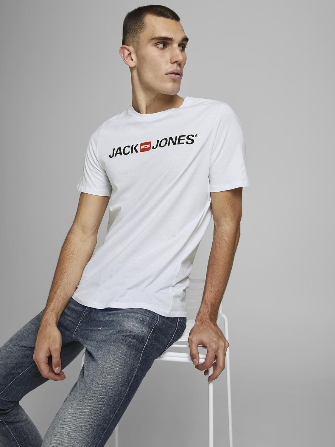 تیشرت مردانه JACK & JONES یقه گرد اسلیم فیت لوگودار مدل Jjecorp تیشرت مردانه JACK & JONES یقه گرد اسلیم فیت لوگودار مدل Jjecorp