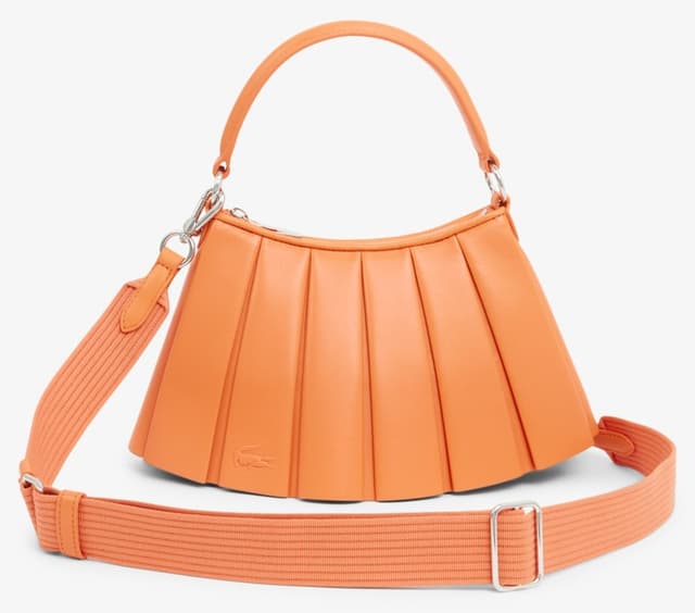 کیف دوشی زنانه Lacoste چرمی نارنجی کوچک مدل Lenglen کیف دوشی زنانه Lacoste چرمی نارنجی کوچک مدل Lenglen