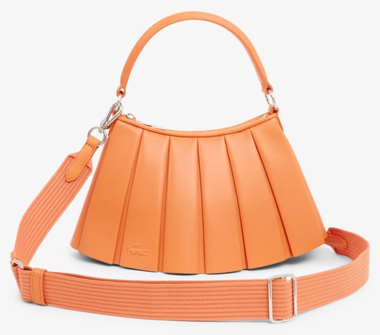 کیف دوشی زنانه Lacoste چرمی نارنجی کوچک مدل Lenglen کیف دوشی زنانه Lacoste چرمی نارنجی کوچک مدل Lenglen