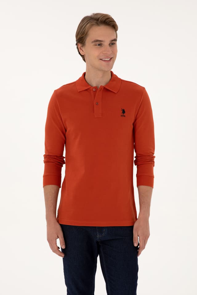 سویشرت مردانه U.S. Polo Assn. فیت معمولی یقه پولو قرمز آجری بیسیک مدل 50307757-VR031 سویشرت مردانه U.S. Polo Assn. فیت معمولی یقه پولو قرمز آجری بیسیک مدل 50307757-VR031