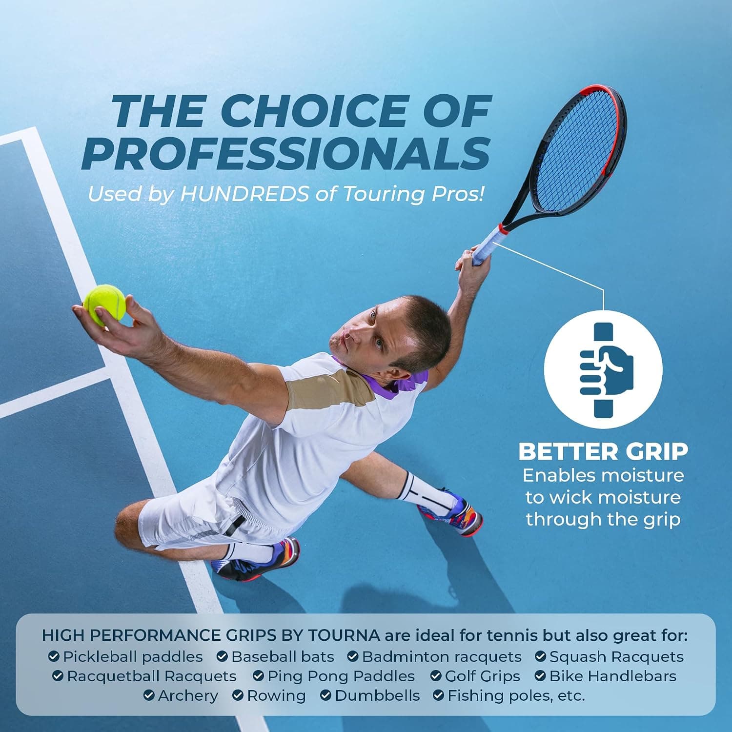گریپ تنیس Tourna Grip XL با حس خشک اصلی گریپ تنیس Tourna Grip XL با حس خشک اصلی
