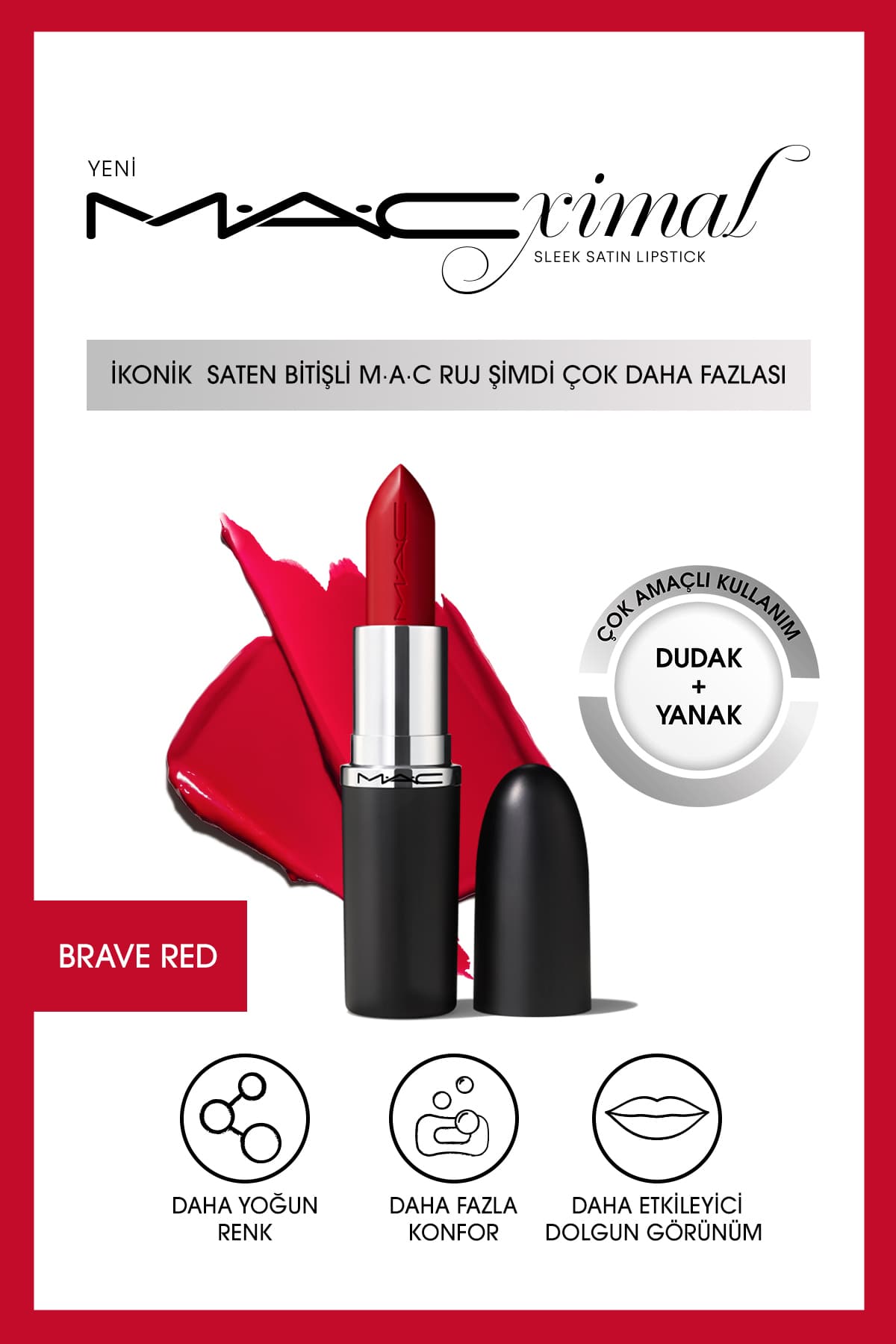 رژ لب Mac سری MACximal Sleek Satin با پایان ساتن مدل Paramount 3.5g رژ لب Mac سری MACximal Sleek Satin با پایان ساتن مدل Paramount 3.5g