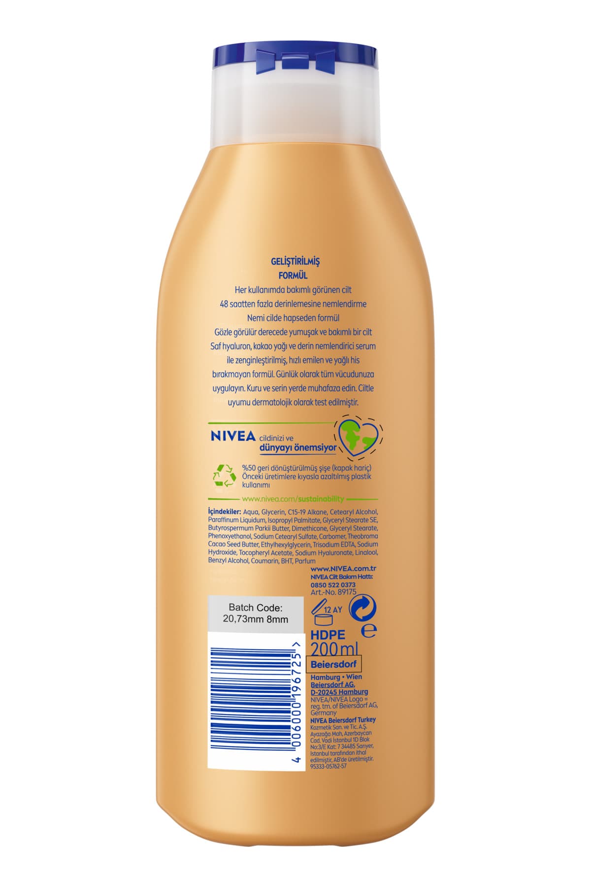 لوسیون بدن مرطوبکننده NIVEA حاوی کره کاکائو و هیالورون مناسب پوست خشک 200 ml لوسیون بدن مرطوبکننده NIVEA حاوی کره کاکائو و هیالورون مناسب پوست خشک 200 ml
