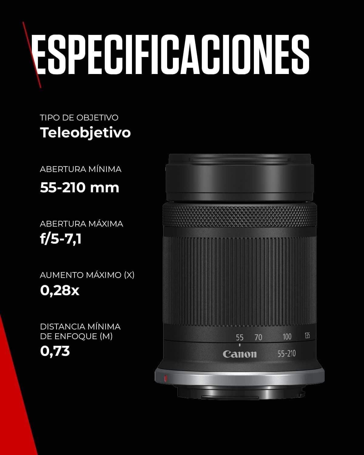 لنز Canon مدل RF-S55-210MM F5-7.1 IS STM لنز Canon مدل RF-S55-210MM F5-7.1 IS STM
