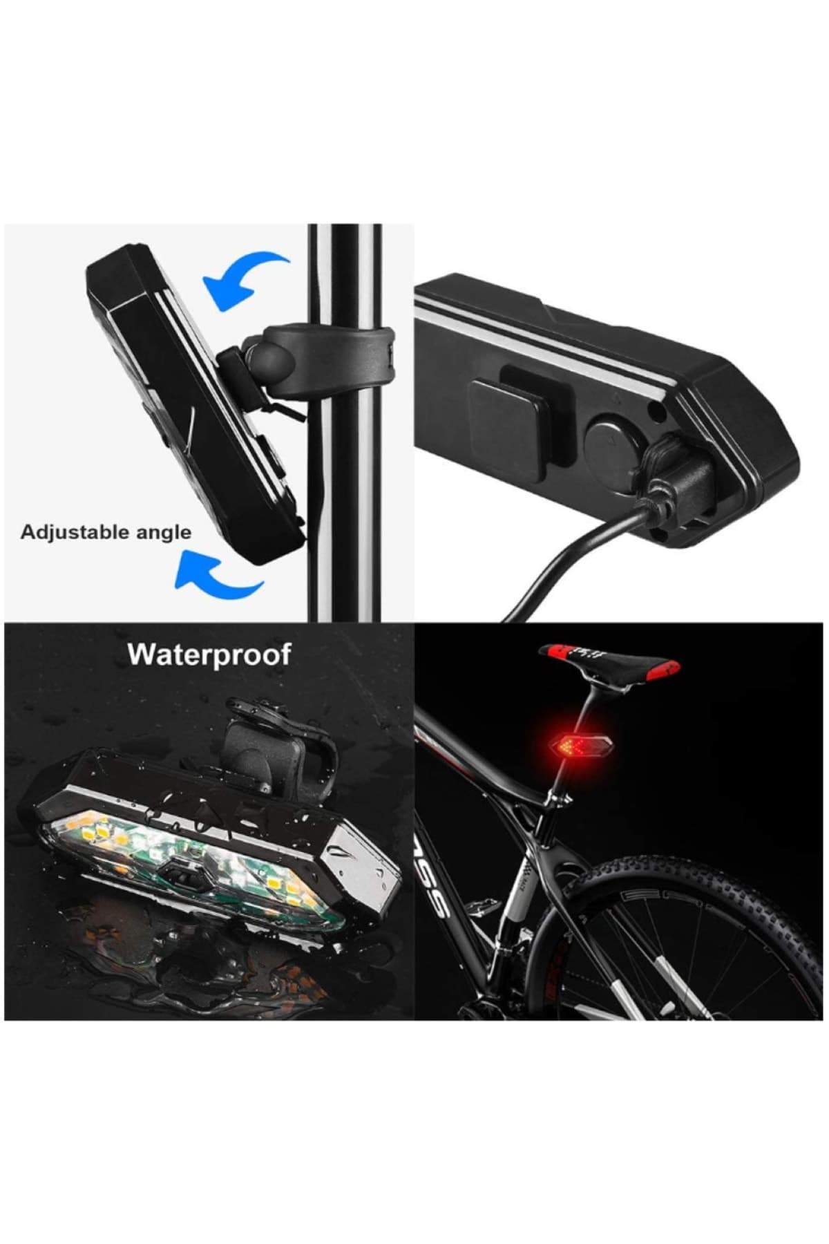 چراغ LED عقب دوچرخه و اسکوتر Pallero شارژی USB ضدآب با 5 حالت، راهنما و کنترل بیسیم چراغ LED عقب دوچرخه و اسکوتر Pallero شارژی USB ضدآب با 5 حالت، راهنما و کنترل بیسیم